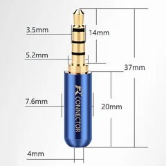 R-Connector 3.5mm TRRS Metal Jack Konnektör
