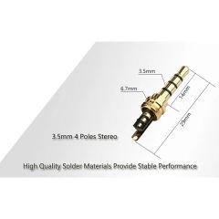 R-Connector 3.5mm TRRS Metal Jack Konnektör