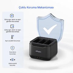 aMagisn AP17 Gopro Hero 13 Black Üçlü Batarya Pil Şarj Cihazı