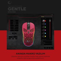 Rampage SMX-R85 Gentle 6400dpi Kırmızı RGB Ledli Süper Hafif Makrolu Gaming Oyuncu Mouse