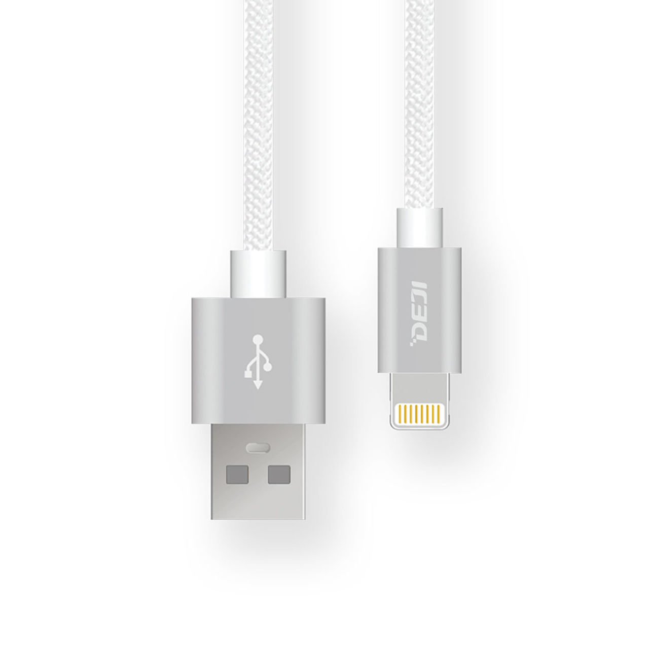 Deji DJ-C09 Lightning Usb Data ve Şarj Kablosu Örgülü Beyaz