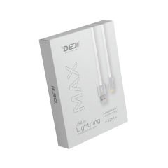 Deji DJ-C09 Lightning Usb Data ve Şarj Kablosu Örgülü Beyaz