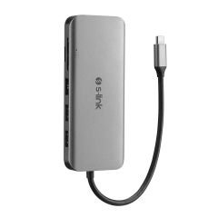 S-link Swapp SW-U525 4K@30Hz PD Charge, HDMI, VGA, Audio SDTF Card, USB3.0, RJ45 Type C Adaptör