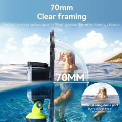 Telesin OA-DMP-001 DJI Osmo Action 3 ve 4 Su Altı Dome Port