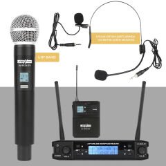 Lastvoice LV-992EY UHF İkili El Yaka ve Kafa Tipi Telsiz Kablosuz Mikrofon