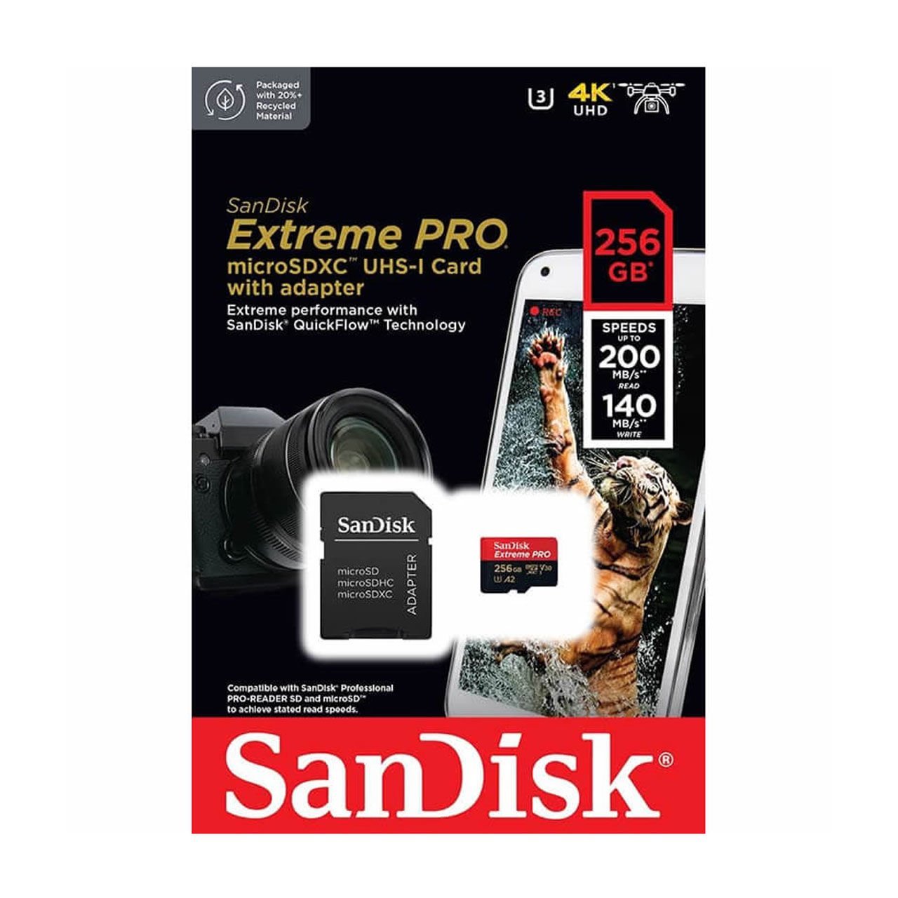 Sandisk Extreme Pro 256GB 200mb/s MicroSDXC Hafıza Kartı