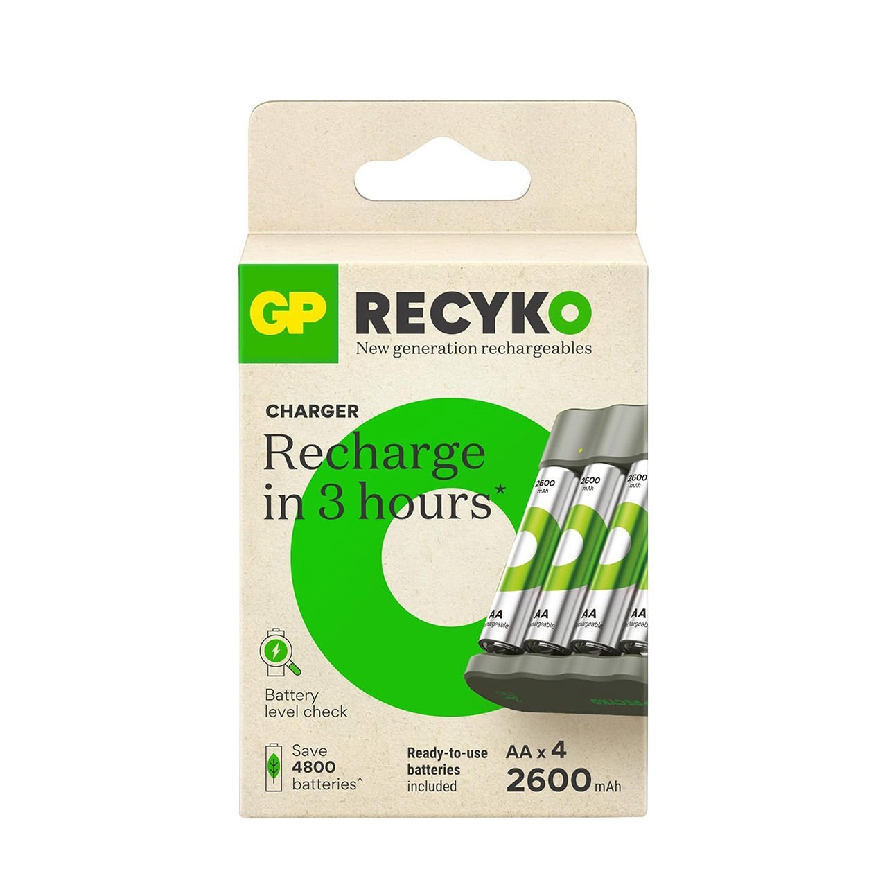 Gp Recyko B441 4'lü AA Kalem Pil ve USB Şarj Cihazı