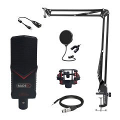 Midex GMX-1ST Condenser Stüdyo Mikrofonu PC ve Telefon (Stand ve Filtreli)
