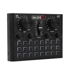 Midex VS8 PLUS Canlı Yayın Ses Kartı Efektli Radyo Mikseri (Telefon ve PC Podcast Radyo Yayıncılar)