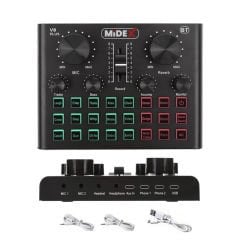 Midex VS8 PLUS Canlı Yayın Ses Kartı Efektli Radyo Mikseri (Telefon ve PC Podcast Radyo Yayıncılar)