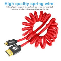 Annnwzzd HDT1203-GB Micro Hdmi to Hdmi Kablo Spiralli 1m