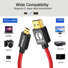 Annnwzzd HDT1203-GB Micro Hdmi to Hdmi Kablo Spiralli 1m