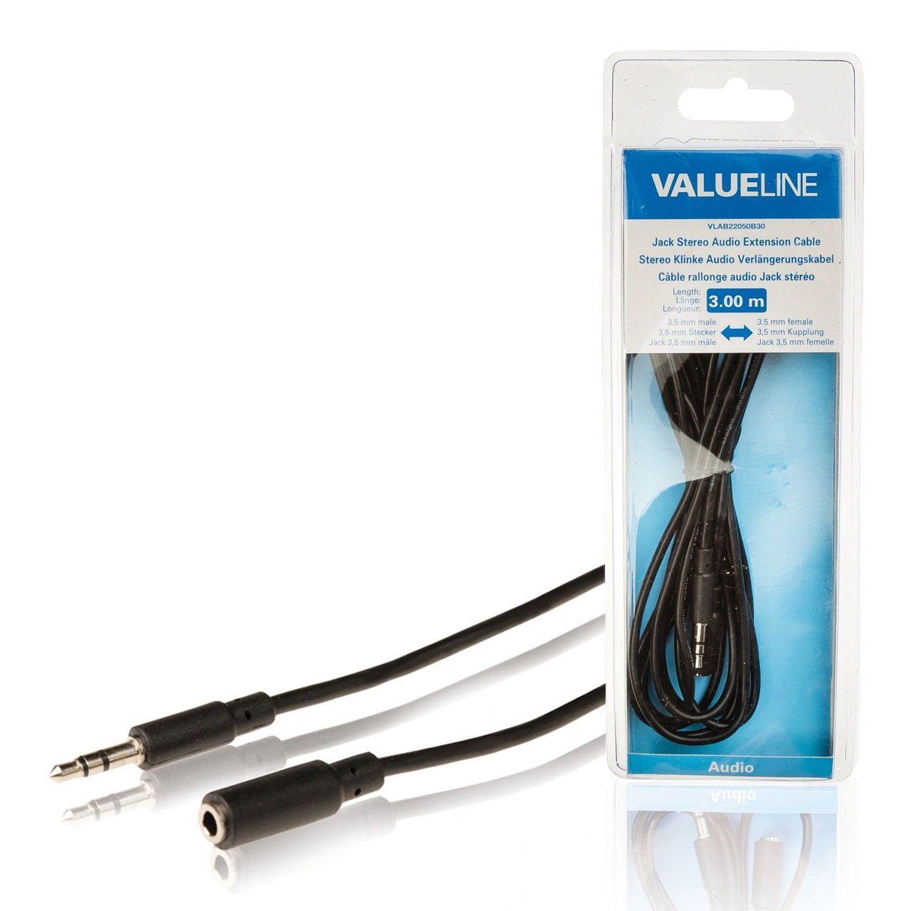Valueline VLAB22050B30 3.5mm Stereo Erkek-Dişi Aux Uzatma Kablosu 3m