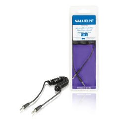 Valueline VLMB22010B10 3.5mm Spiralli Stereo Aux Ses Kablosu 1m