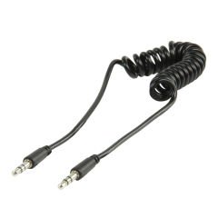 Valueline VLMB22010B10 3.5mm Spiralli Stereo Aux Ses Kablosu 1m