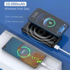 Deji DJ-121 Kablosuz Powerbank 22.5W Hızlı Şarj 10000mAh