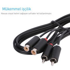 Prolink PB102-0150 2 RCA Dişi-Erkek Ses Uzatma Kablosu 1.5m