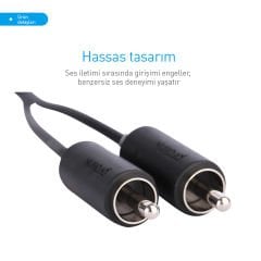 Prolink PB102-0300 2 RCA Dişi-Erkek Ses Uzatma Kablosu 3m