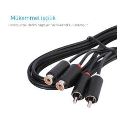 Prolink PB102-0500 2 RCA Dişi-Erkek Ses Uzatma Kablosu 5m