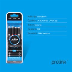 Prolink PB102-0500 2 RCA Dişi-Erkek Ses Uzatma Kablosu 5m