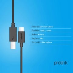 Prolink PB482-0100 USB Type-C to USB-B Kablo 1m