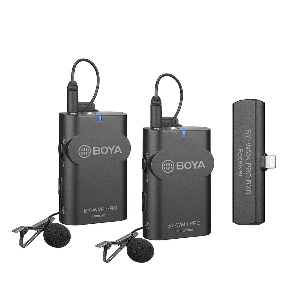 Boya BY-WM4 PRO-K4 Iphone İkili Kablosuz Yaka Mikrofonu