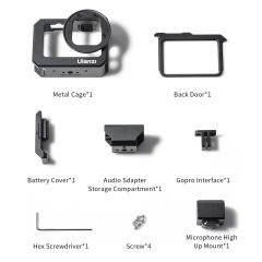 Ulanzi G9-5 Gopro Hero 9 10 11 ve 12 Vlog Case Metal Çerçeve