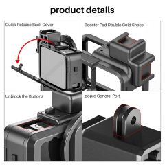 Ulanzi G9-4 Gopro Hero 9 10 11 Vlog Case Plastik Çerçeve