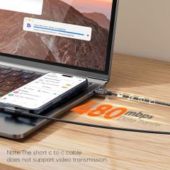 CableCreation CC1278 Type-C to USB-A Kablo 2m, USB 2.0, 60W 3A Hızlı Şarj, 480mbps Data