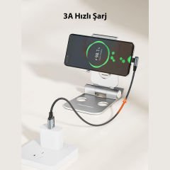 CableCreation CC1278 Type-C to USB-A Kablo 2m, USB 2.0, 60W 3A Hızlı Şarj, 480mbps Data