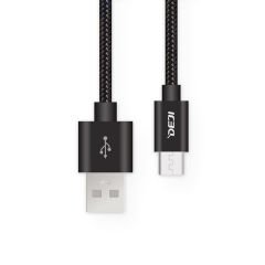 Deji DJ-C08 Micro Usb Data ve Şarj Kablosu Örgülü Siyah
