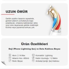 Deji DJ-C08 Micro Usb Data ve Şarj Kablosu Örgülü Siyah