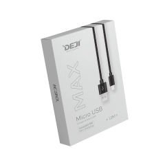 Deji DJ-C08 Micro Usb Data ve Şarj Kablosu Örgülü Siyah