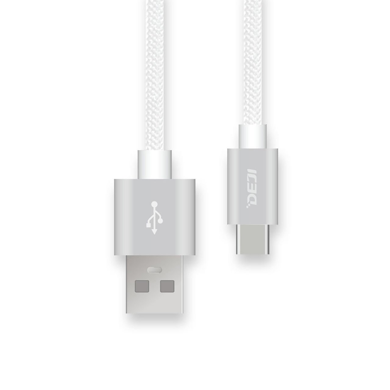 Deji DJ-C11 Type-c Usb Data ve Şarj Kablosu Örgülü Beyaz