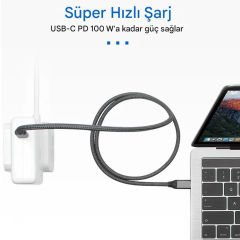 Markofist LEVELS-AVDC10-5M Type-C to Type-C Kablo 5m, USB 3.2, 4K 60Hz Görünütü, 20Gbps Data, 100W Hızlı Şarj (Tether Kablo, Thunderbolt 3)