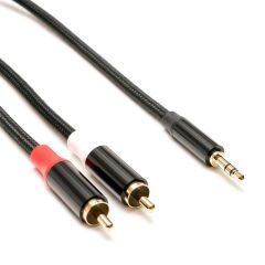 Markofist MF-AC11-10M 2 RCA - 3.5mm Stereo Ses Kablosu 10m