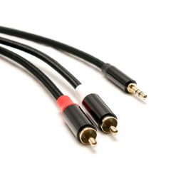 Markofist MF-AC11-10M 2 RCA - 3.5mm Stereo Ses Kablosu 10m