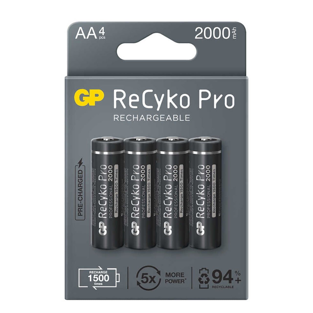 GP ReCyko Pro Şarj Edilebilir AA Kalem Pil 4'lü (GP210AAHCB-2EB4)