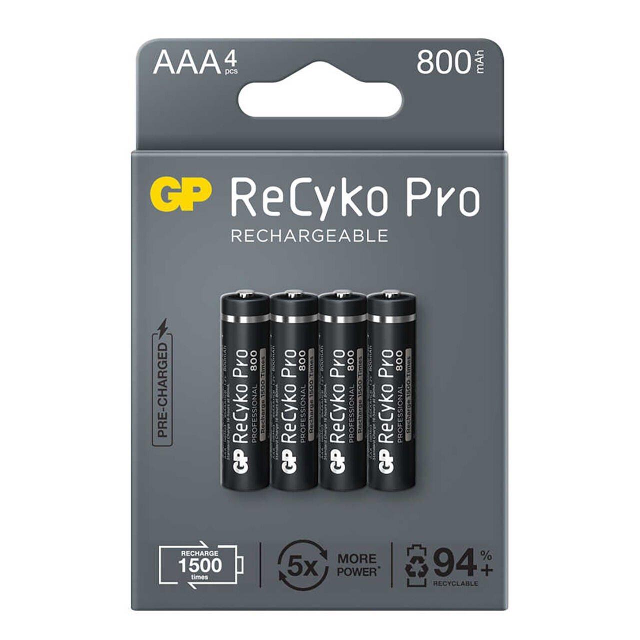 GP ReCyko Pro Şarj Edilebilir AAA Kalem Pil 4'lü (GP85AAAHCB-2EB4)