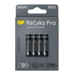 GP ReCyko Pro Şarj Edilebilir AAA Kalem Pil 4'lü (GP85AAAHCB-2EB4)