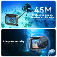 Telesin OA-WTP-003 Dji Osmo Action 5 Pro 4 3 Uyumlu Housing Su Altı Kılıf