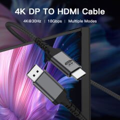 Markofist DisplayPort to Hdmi Kablo 2m, 4K 30Hz (LEVELS-AVC40-2M)