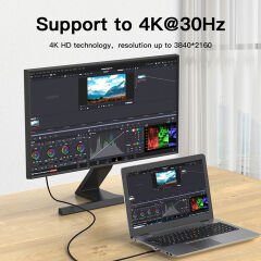 Markofist DisplayPort to Hdmi Kablo 2m, 4K 30Hz (LEVELS-AVC40-2M)
