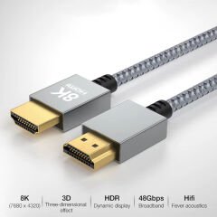 Markofist Hdmi to Hdmi Kablo 1m, HDMI 2.1, 8K 60Hz (LEVELS-AVC60-1M)