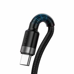 Baseus Cafule Type-C to USB-A Şarj Kablosu 1m Gri-Siyah, USB 2.0, 40W 5A Şarj, 480mbps Data