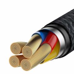 Baseus Cafule Type-C to USB-A Şarj Kablosu 1m Gri-Siyah, USB 2.0, 40W 5A Şarj, 480mbps Data