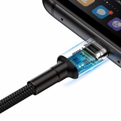 Baseus Cafule Type-C to USB-A Şarj Kablosu 1m Gri-Siyah, USB 2.0, 40W 5A Şarj, 480mbps Data