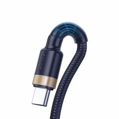 Baseus Cafule Type-C to USB-A Şarj Kablosu 1m Altın-Mavi, USB 2.0, 40W 5A Şarj, 480mbps Data