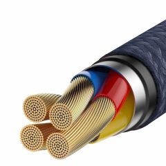 Baseus Cafule Type-C to USB-A Şarj Kablosu 1m Altın-Mavi, USB 2.0, 40W 5A Şarj, 480mbps Data