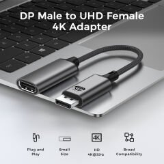 Markofist Displayport to Hdmi Çevirici Kablo 20cm, 4K 30Hz (LEVELS-CNV13)